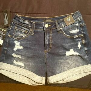 NWT Silver Jeans Co Boyfriend Mid Rise Shorts W 25 s L 4.5”